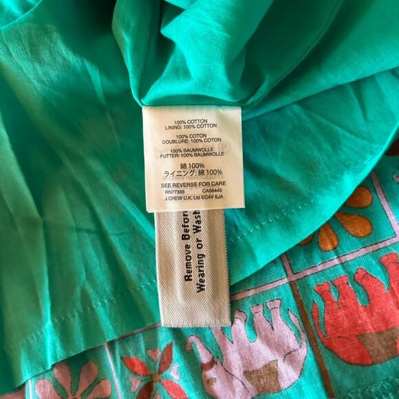 EUC Drake’s for J.Crew Elephant Tile Print Dress 2 Tie Shoulder Cotton Sundress - Picture 11 of 16